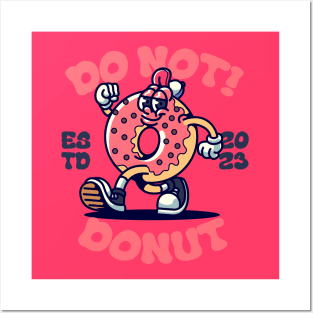 Sweet Rose Do Not Donut Happy Smiley Face Funny Retro Cartoon Vintage Comic Posters and Art